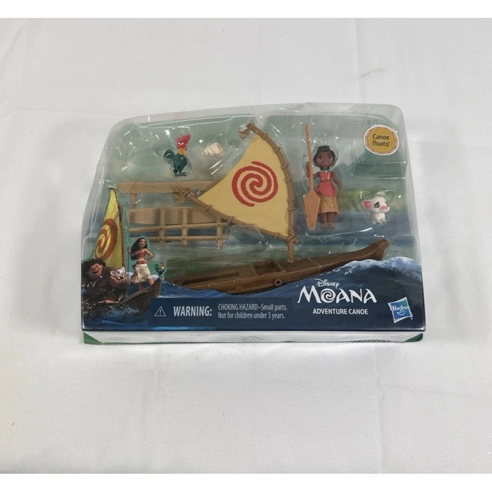 DISNEY MOANA FIGURE ADVENTURE‎ CANOE PLAYSET HEIHEI & PUA PIG MISP 2016 RARE